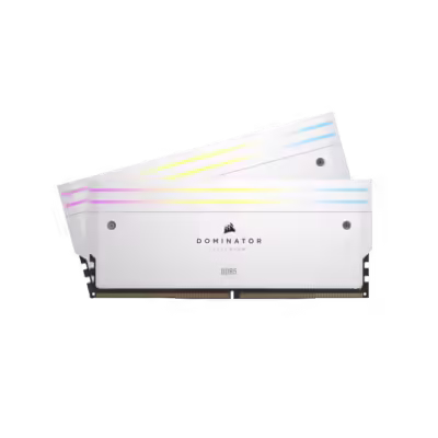 CORSAIR DOMINATOR® TITANIUM First Edition 32GB (2x16GB) DDR5 DRAM 7200MT/s CL34 Intel XMP Memory Kit — White