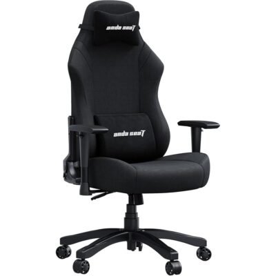 Anda Seat Luna Large Fabric Gaming Chair for Adults with Folding Recliner Seat - Black