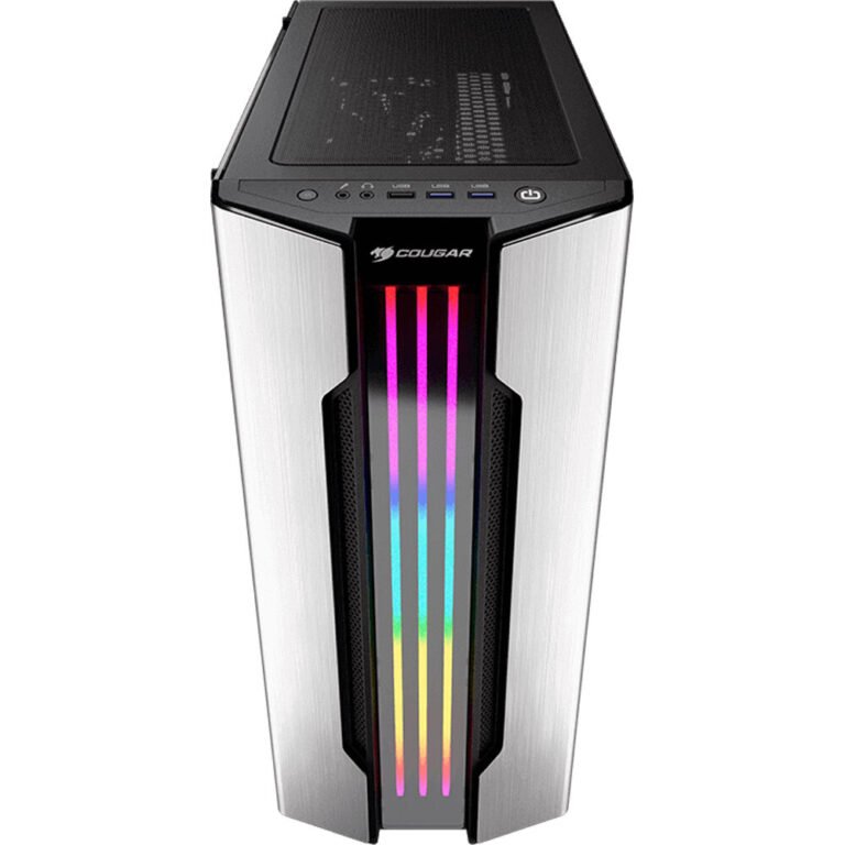 COUGAR Gemini S Silver Gaming Mid Tower Case with a Full-Sized Tempered Glass Cover and Integrated RGB Lighting - Image 4