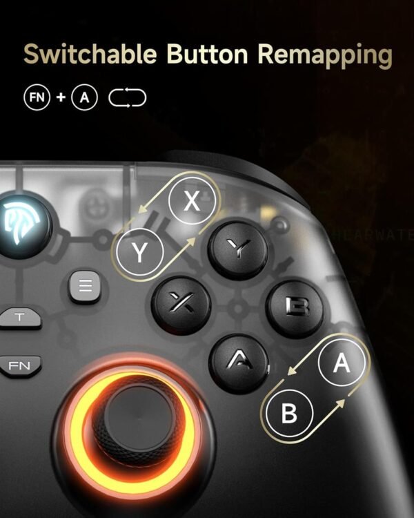 EasySMX D05 PC Controller - Enhanced Wireless Bluetooth Pro Controller with Charging Dock/Hall Sensor/RGB Lighting, No Stick Drift, No Dead Zone, Work for Windows PC, Android, Steam and Switch - Image 2