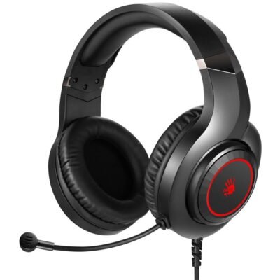 Bloody G220S Gaming Headphones – USB Plug, 2.0 Stereo Sound, Black – Tangle-Free Cable