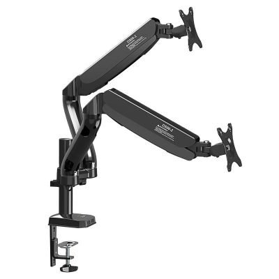 Kaloc DS90-2 Dual Monitor Desk Mount - Articulating Gas Spring Multi Way Stand - Fits 2 x 17 - 32 Inch Screens
