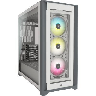 Corsair iCUE 5000X RGB Tempered Glass Mid-Tower ATX PC Smart Case — Black