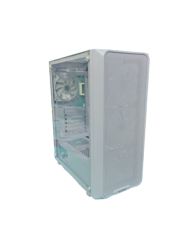 SONIC E612 ATX White PC Case with 3X 120mm RGB Fans