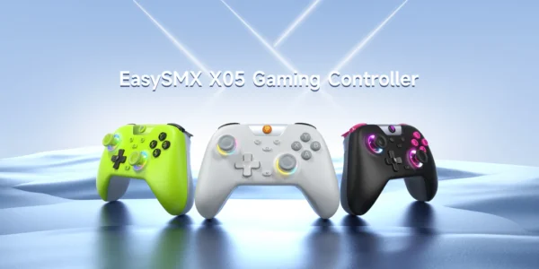 EasySMX X05 Wireless Controller for PC/Android/Steam Deck – Bluetooth Controller Gamepad with Hall Effect Joysticks and Trigger, Turbo, Rumble Vibration and RGB Lighting